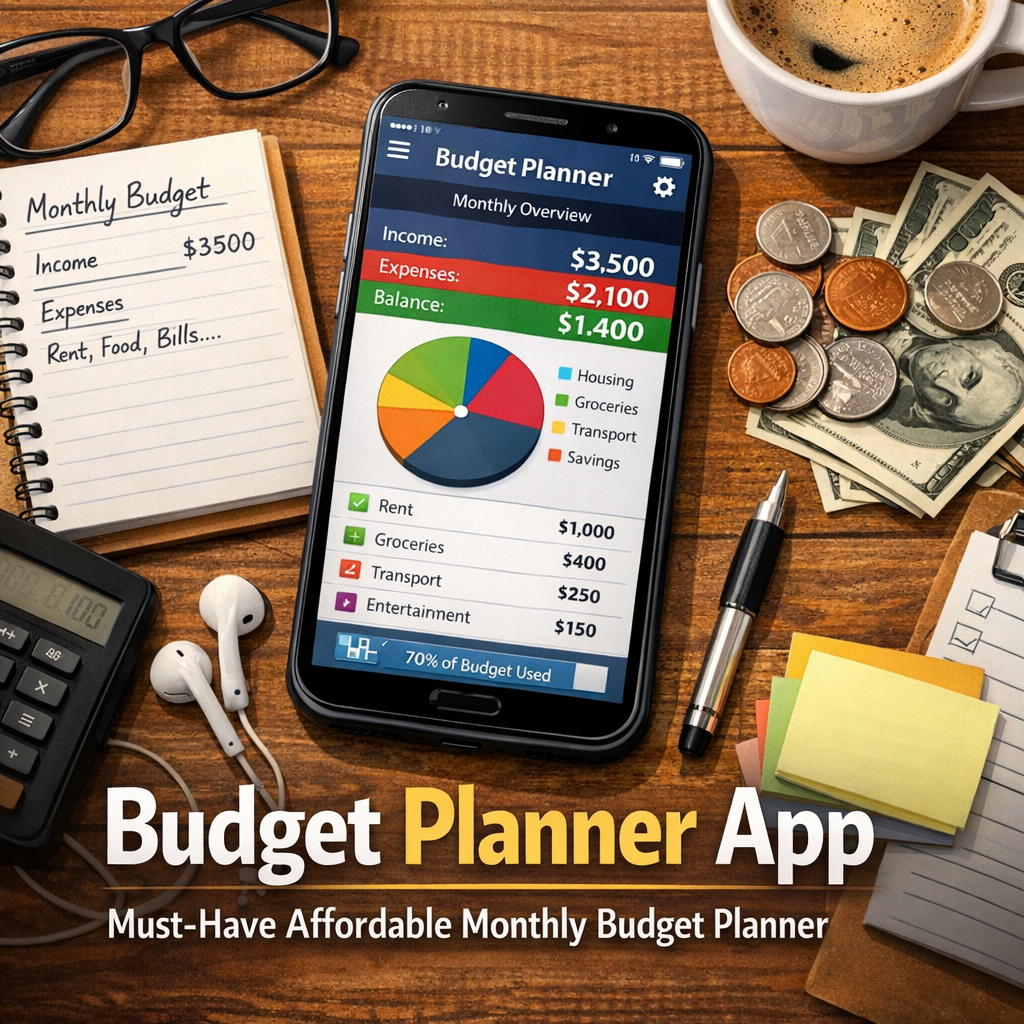 Illustration of Budget Planner App: Must-Have Affordable Monthly Budget Planner