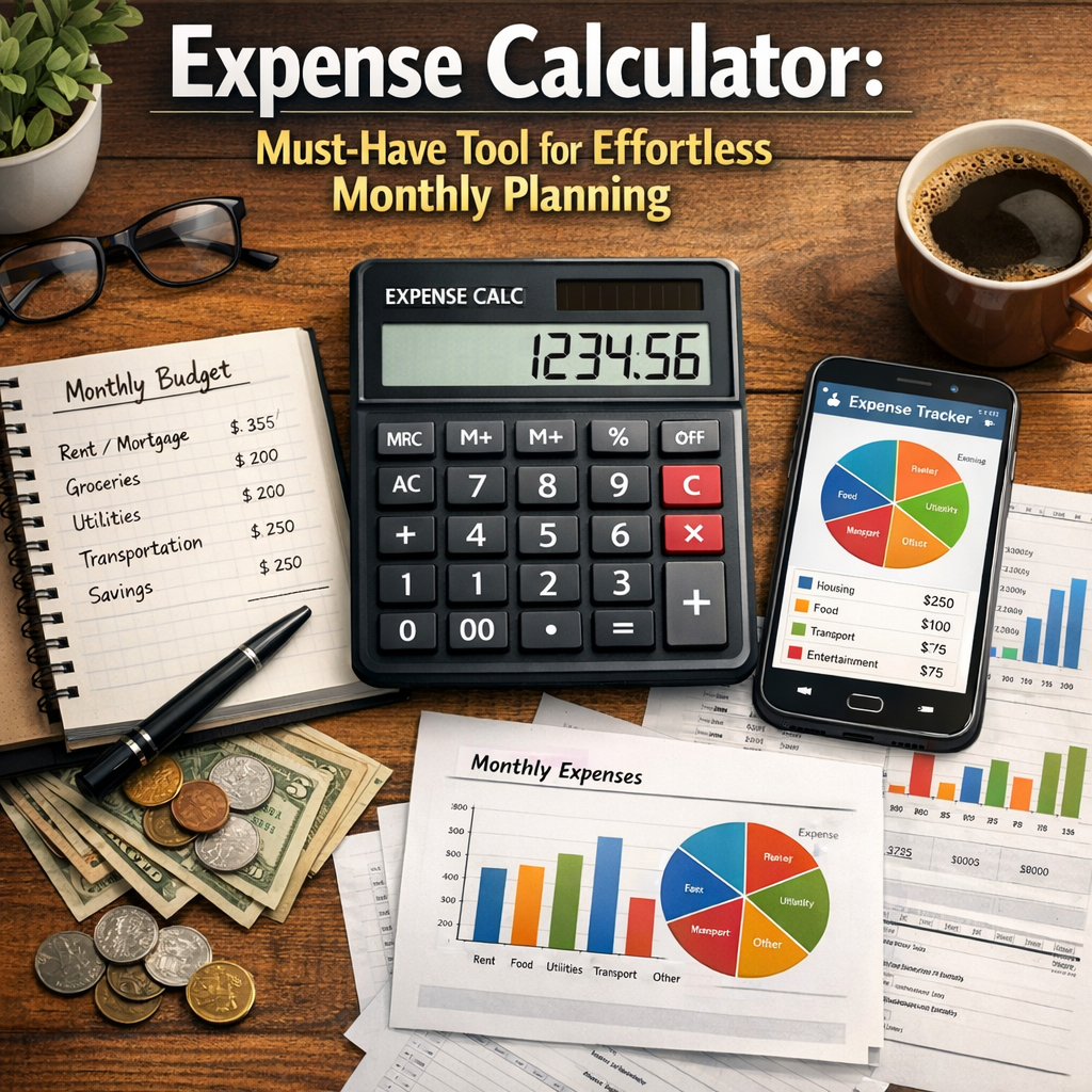 Illustration of Expense Calculator: Must-Have Tool for Effortless Monthly Planning