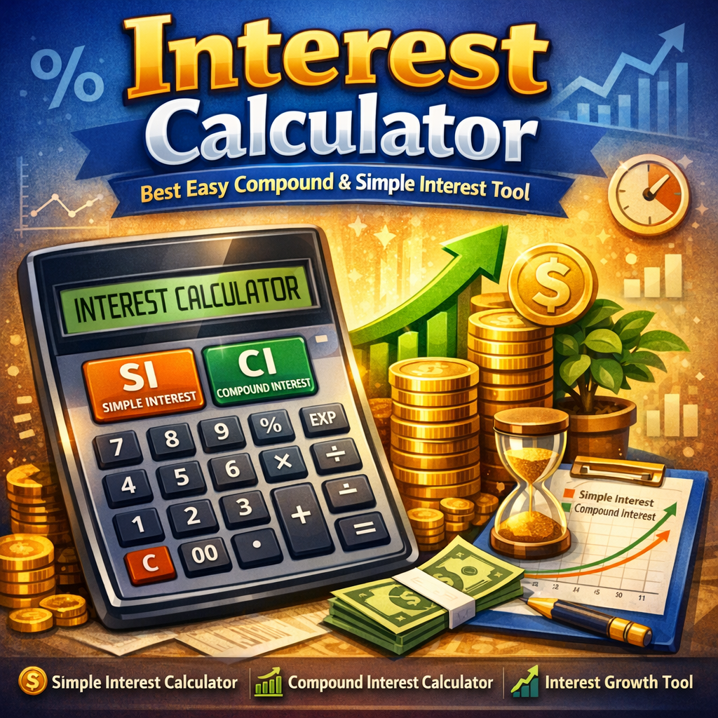 Illustration of Interest Calculator: Best Easy Compound & Simple Interest Tool