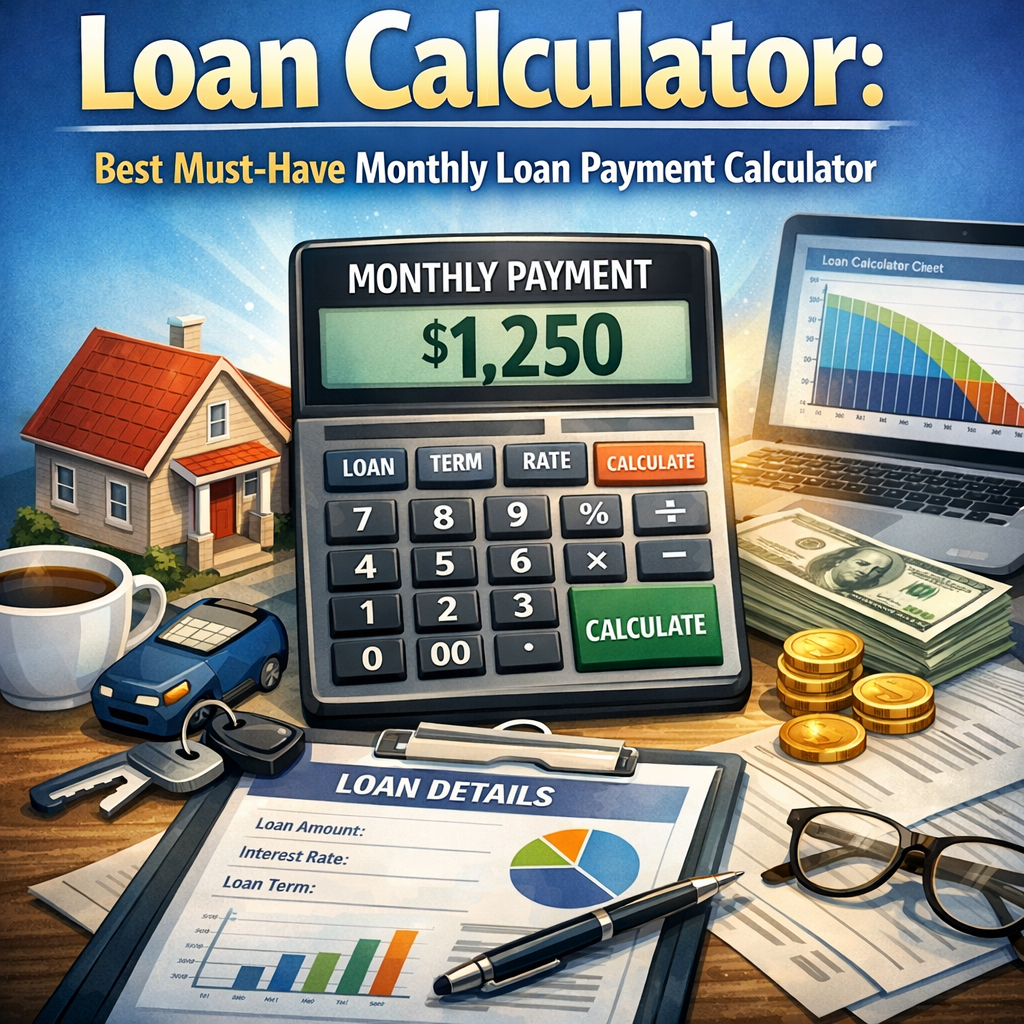 Illustration of Loan Calculator: Best Must-Have Monthly Loan Payment Calculator