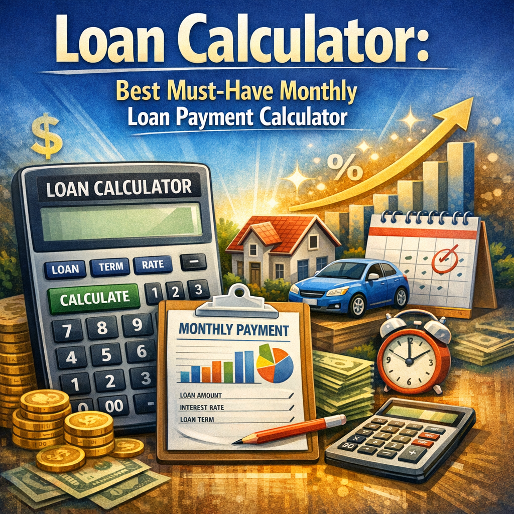 Illustration of Loan Calculator: Best Must-Have Monthly Loan Payment Calculator