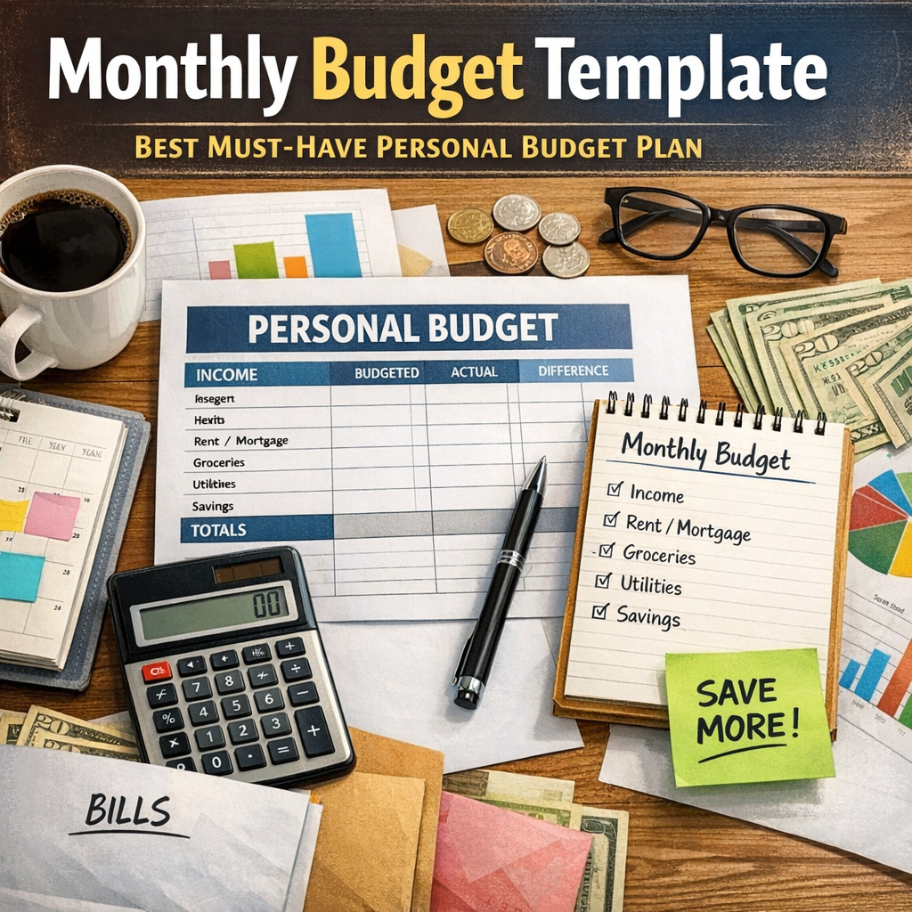 Illustration of Monthly Budget Template: Best Must-Have Personal Budget Plan